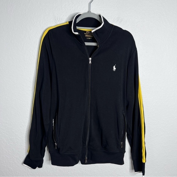Polo Ralph Lauren Sweater Men Large Performance Black Zip Up Jacket G - Picture 1 of 8